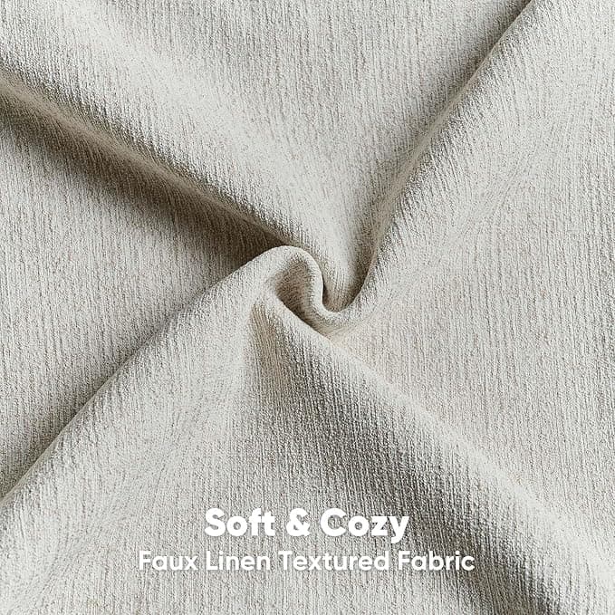 HAUSSY Pack of 2 Faux Linen Pillow Covers 16x16 Inch, Decorative Throw Pillows Soft Boho Neutral Cushion Covers Home Decor Modern Pillowcase for Couch Living Room Sofa Bed, Ivory White (Covers Only)