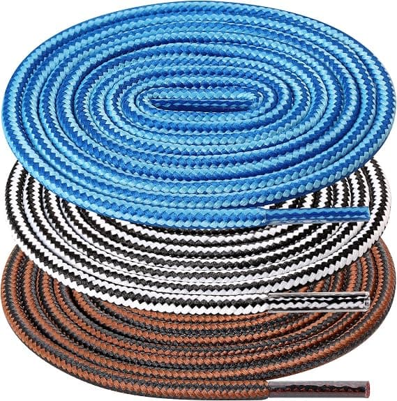 UpUGo 3 Pair Boot Shoe Laces, Round Shoelaces for Athletic Running Hiking Sneakers Shoes Boot