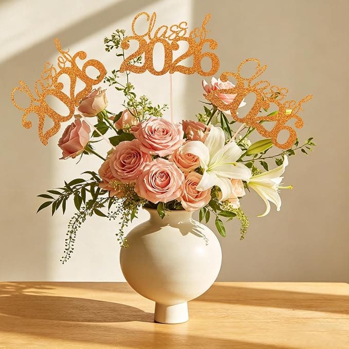 10 PCS Graduation Class Centerpieces Orange Class of 2026 Graduation Centerpieces, 2026 Centerpieces for Tables Cake Toppers