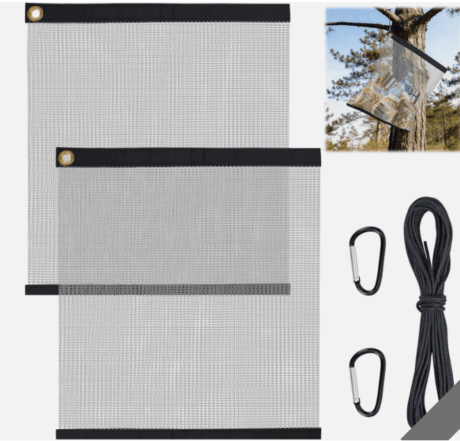 2 Pack Ultralight Rodent Proof Bear Bags, 18 x 24in Wire Mesh Hanging Food Storage for Camping & Backpacking, Critter Protection Kit Includes Nylon Rope & Carabiners for Easy Hanging