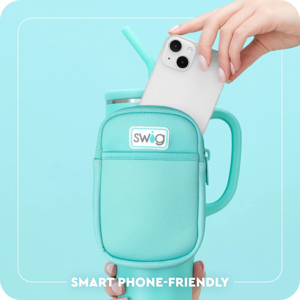 Swig Life Mega Mug Pouch, Water Bottle Bag with Adjustable Strap, Water Bottle Fanny Pack with Zippered Phone Pocket, Tumbler Accessories (Make a Wish)