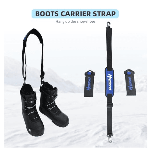 Hytiland Ski Carrier Strap, Effortlessly Transport with Pole, Ski or Snowboard Boots, Adjustable Ski Shoulder Strap, Anti-Slip Carry Strap Downhill Skiing Gear Ski Accessories Snow Ski Bags, Blue