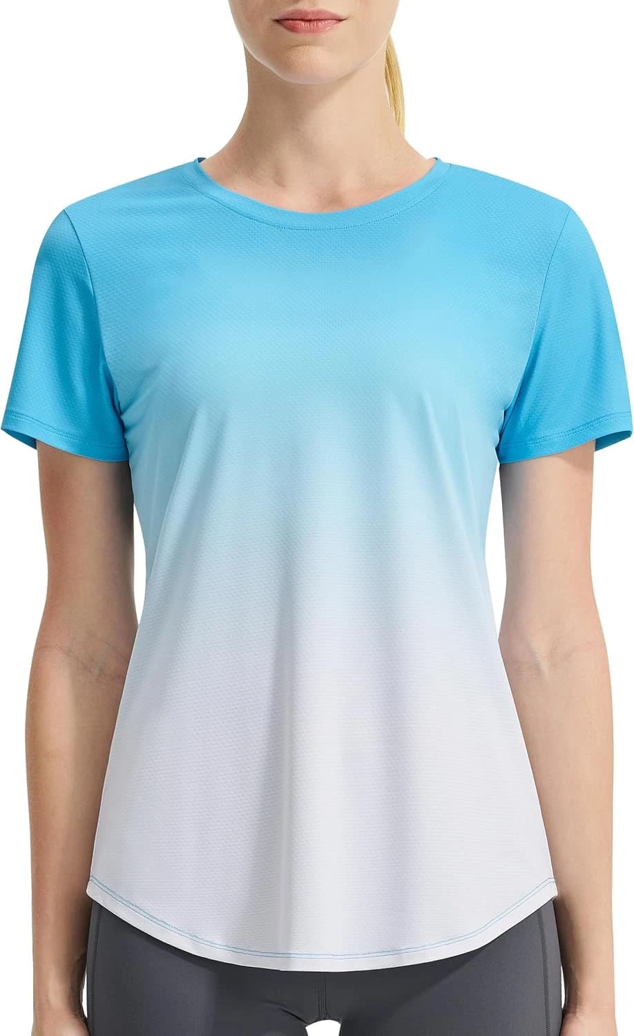 EZRUN Women's Swim Shirt UPF 50+ Rash Guard Quick Dry Short Sleeve Workout T-Shirts Summer Bathing Suit Top