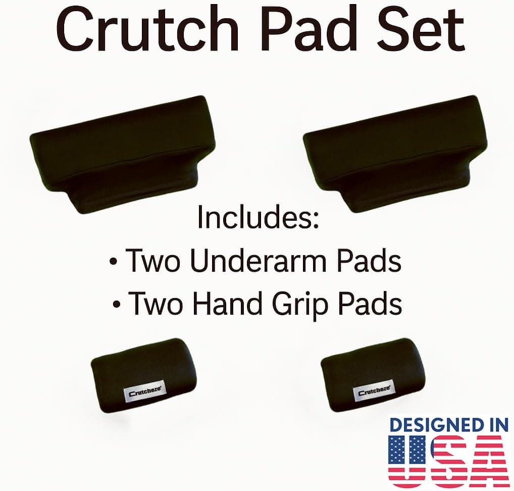 Crutch Pads and Hand Grip Covers, Underarm Padding Cushion Set | Premium moisture-wicking foam helps relieve pressure, pillow-soft and breathable, machine washable, for youth and adults