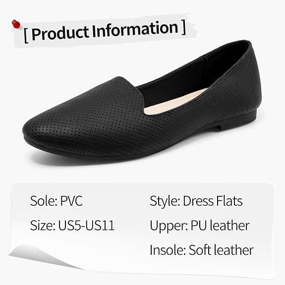 MEFOUND Ballet Flats Shoes for Women Dress Shoes Comfortable Dressy Casual Business Slip on Shoes Loafers