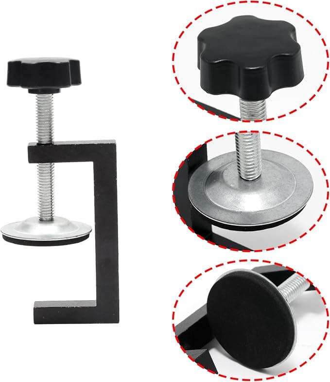 Pine & Linen 4pcs Black Heavy Duty G Clamp,2inch Steel C Clamp Small G Clamps,Mini Clamps for Woodworking/Desktop Workpiece Fixing