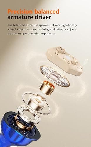 Hearing Aid for Elderly - Wireless Charging, Noise Cancelling Invisible Hearing Aids, Hi-Fi Sound, Double-Layer Earbuds Comfortable Wear, Easy to Use Portable Hearing Amplifier
