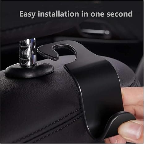 2Pcs Car Hooks Vehicle Seat Headrest Hook Black Hanger Storage Organizer
