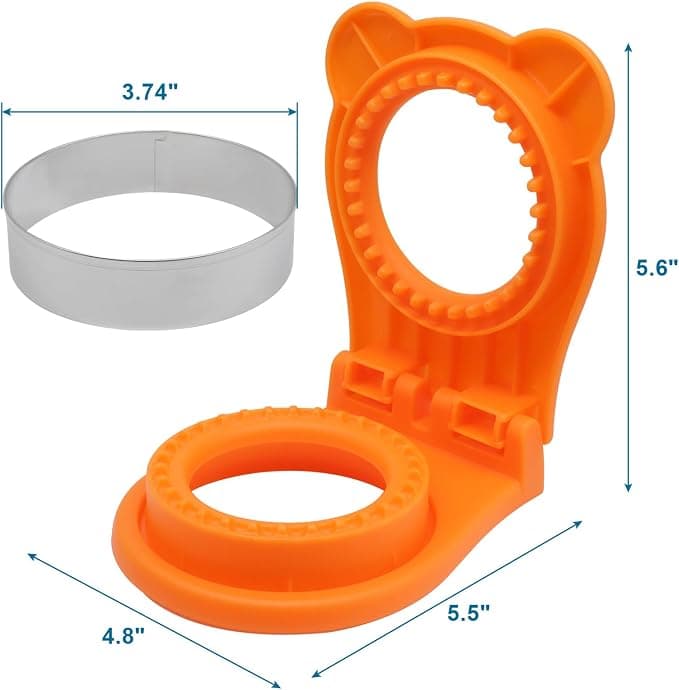 Hordion Sandwich Maker, 3.7 In Crustless Sandwich Cutter and Sealer Orange | for Breakfast and Lunchboxes