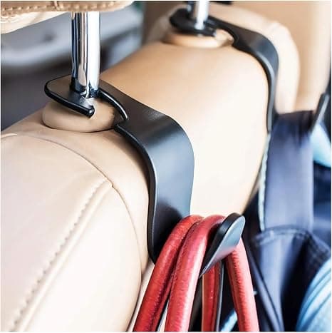 2Pcs Car Hooks Vehicle Seat Headrest Hook Black Hanger Storage Organizer