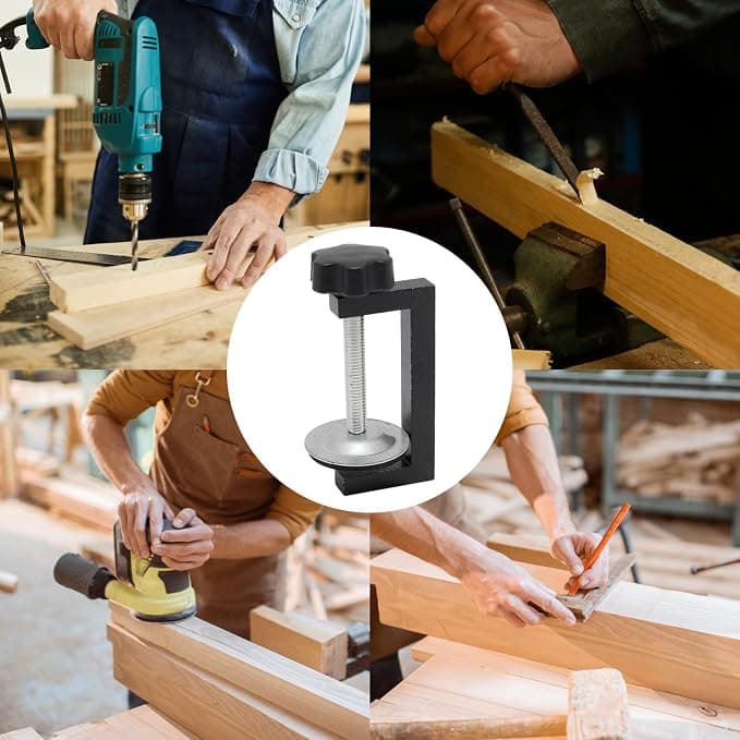 Pine & Linen 4pcs Black Heavy Duty G Clamp,2inch Steel C Clamp Small G Clamps,Mini Clamps for Woodworking/Desktop Workpiece Fixing