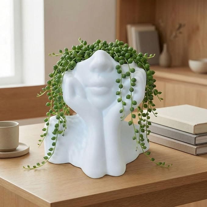 Multifunctional Desktop Pen Holder, Creative Human Body Art Style, Makeup Brush Storage Container, Vase Organizer, Home Office Decoration Ornament (Model A)
