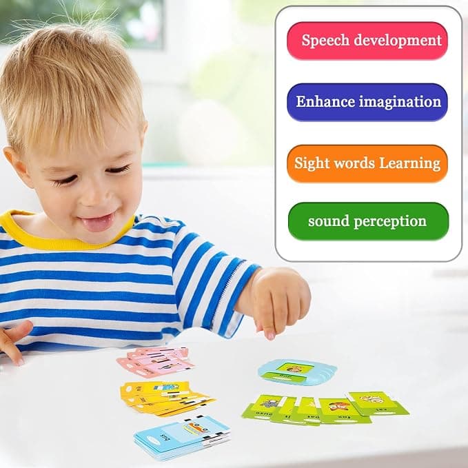 Startcan Toddler Learning Toys for 2 3 4 5 Year Old Boys and Girls, Autism Sensory Toys for Autistic Children, Speech Therapy Toys, 112 Cards - 224 Sight Words Talking Flash Cards