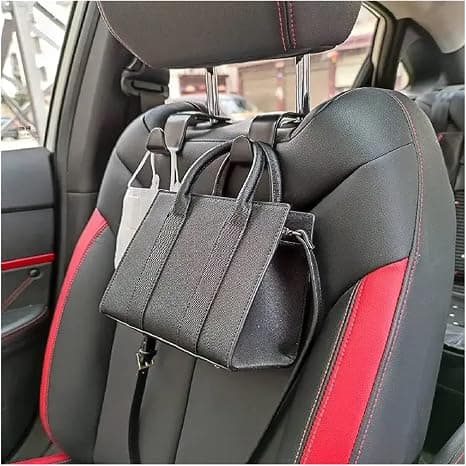2Pcs Car Hooks Vehicle Seat Headrest Hook Black Hanger Storage Organizer