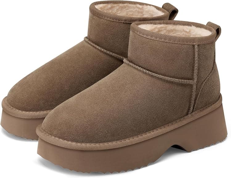TEMOFON Snow Boots for Women Platform Winter Ankle Booties Suede Waterproof Mini Warm Fur Comfortable Outdoor Shoes 2025