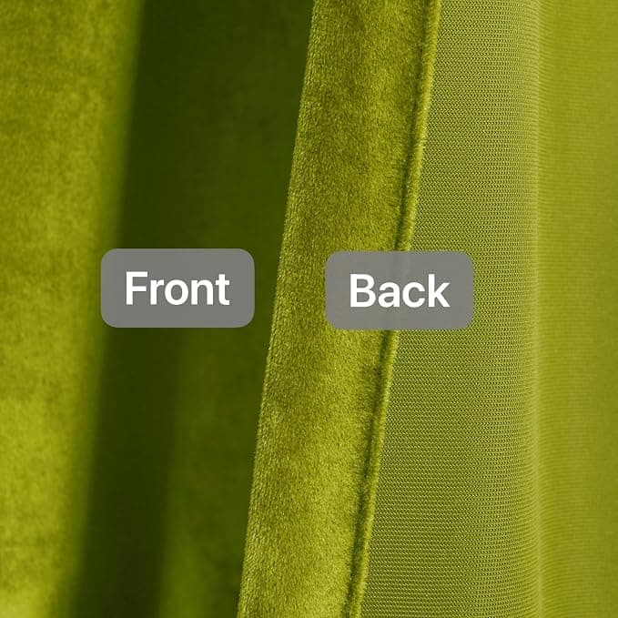 Roslynwood Olive Green Velvet Curtain 84 inch Long - Curtains Block Light Thermal Insulated Rod Pocket Window Drapes Set for Bedroom/Living Room, Olive Green, W52 x L84 inch, 2 Panels