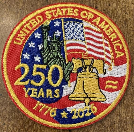 2 Pcs Liberty Bell/Statue Badge, Compatible with 250 Years America 250th Anniversary Embroidered Iron On Sew On Patches